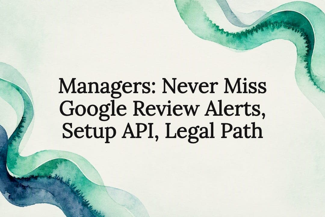 Managers: Never Miss Google Review Alerts, Setup API, Legal Path