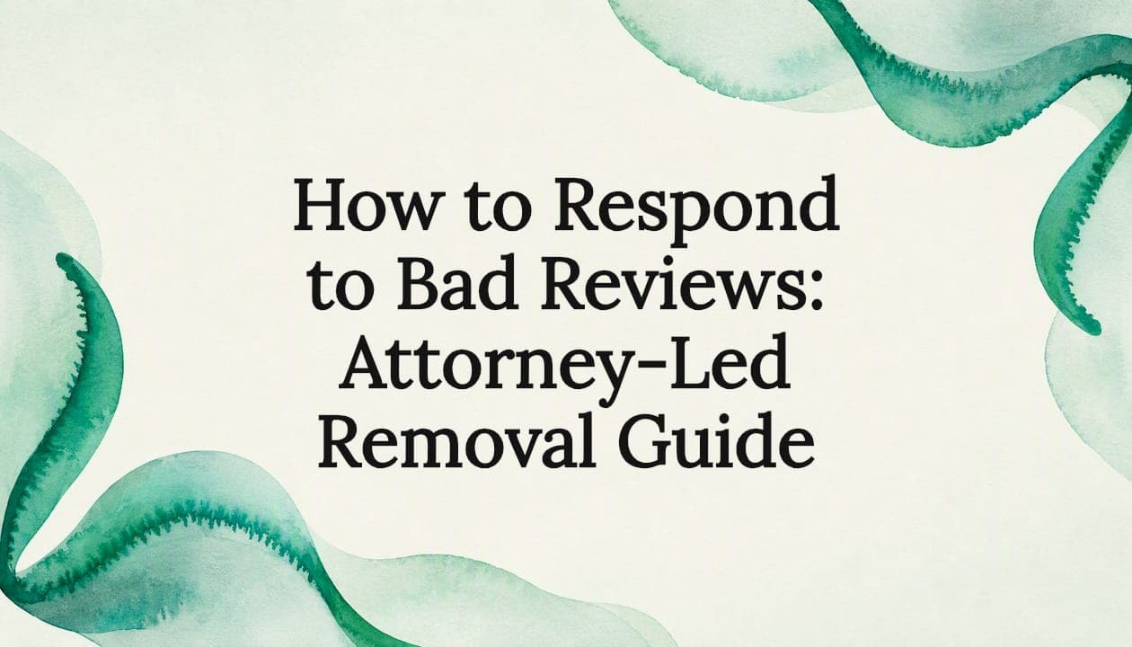 How to Respond to Bad Reviews: Attorney-Led Removal Guide