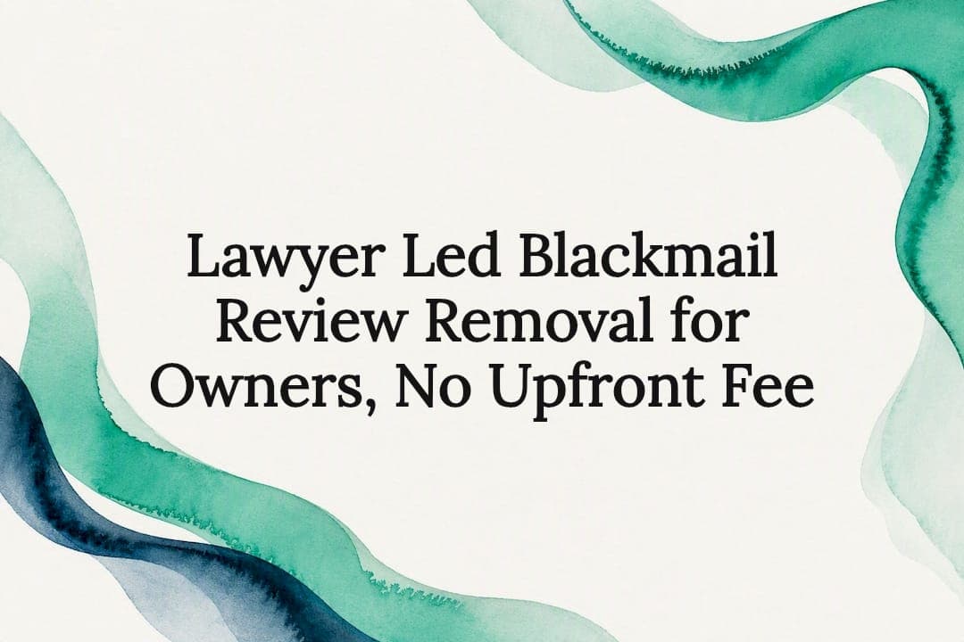 Lawyer Led Blackmail Review Removal for Owners, No Upfront Fee