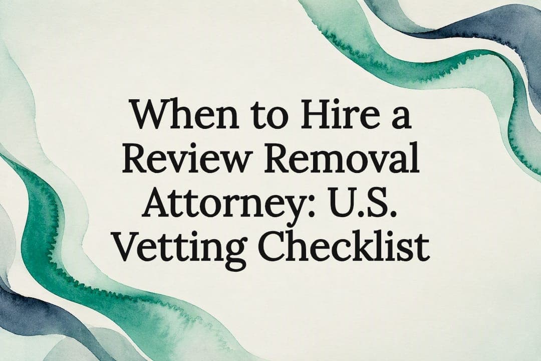 When to Hire a Review Removal Attorney: U.S. Vetting Checklist